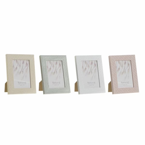Kuvakehys DKD Home Decor Urban Kristalli Beige Pinkki Valkoinen Vihreä PS (14,5 x 2 x 19,5 cm) (4 osaa)