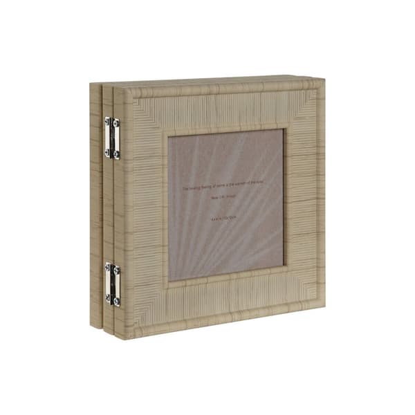 Kuvakehys Home ESPRIT Ruskea Beige Luonnollinen Norsunluu Kristalli polystyreeni 47 X 2 X 16 cm (4 osaa)