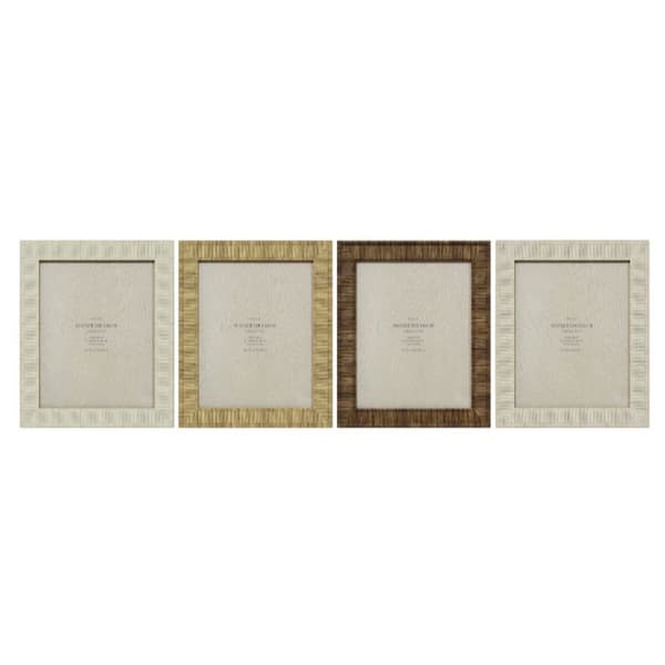Kuvakehys Home ESPRIT Beige Luonnollinen Kristalli polystyreeni Skandinaavinen 25,5 X 2 X 30,5 cm (4 osaa)