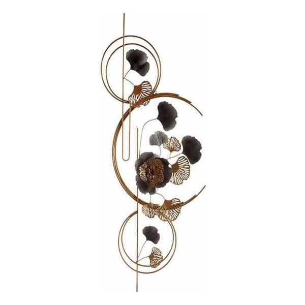 hängande dekoration blommor vägg guld koppar metall (60 x 150 x 7,5 cm)