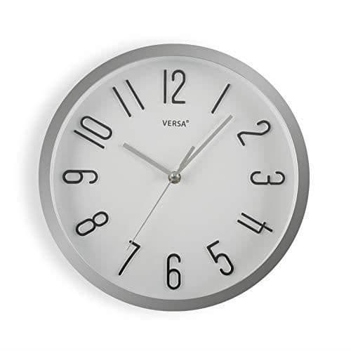 Versa Kitchen Väggklocka Ø 30 cm Plast Analog Modern No aplica Metallic Silver M292451