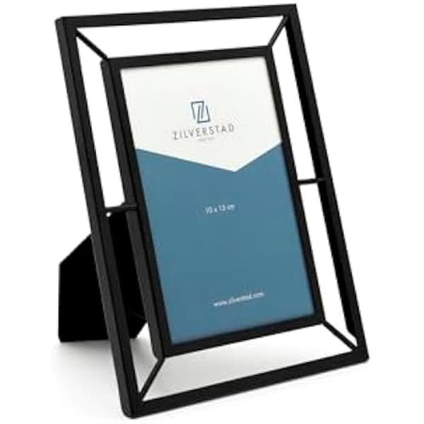 Ramar - Zilverstad - Prisma - 10x15 cm - Matt svart - Modern design