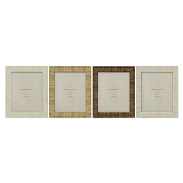 Fotoram Home ESPRIT Beige Naturell Glas polystyren Skandinavisk 25,5 X 2 X 30,5 cm (4 antal)
