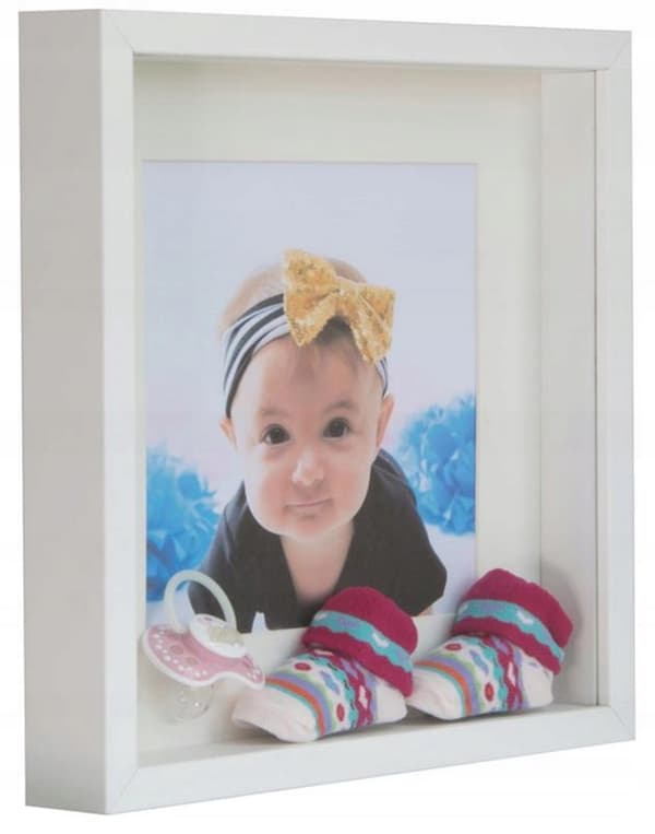 BOX hvid 3D ramme 23x23 cm dyb til fotos