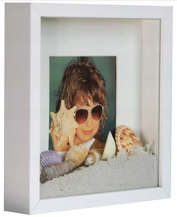BOX hvid 3D ramme 23x23 cm dyb til fotos