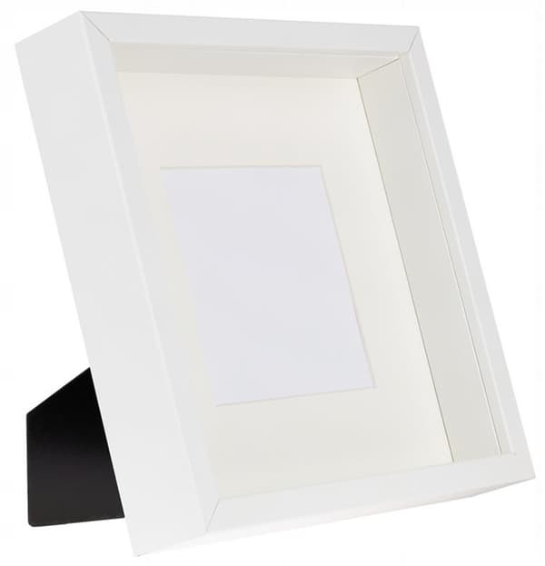 BOX hvid 3D ramme 23x23 cm dyb til fotos