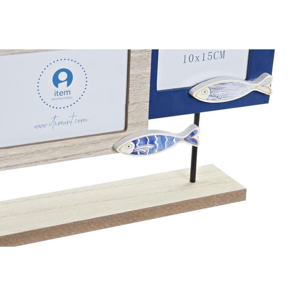 Fotoramme DKD Home Decor Træ Krystal Træ MDF Middelhavet Fisk (40,5 x 6 x 27 cm)