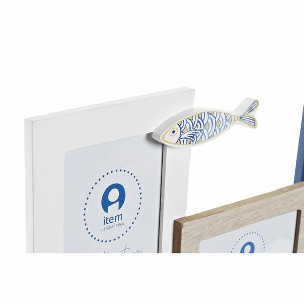 Fotoramme DKD Home Decor Træ Krystal Træ MDF Middelhavet Fisk (40,5 x 6 x 27 cm)