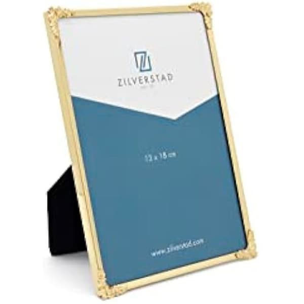 Ram till foto - ZILVERSTAD - Decora - 13x18 cm - Velour - Guldkant - Samtida stil