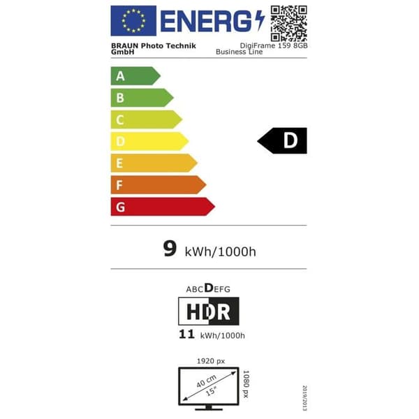 Digital fotoram - BRAUN - DigiFrame 159 - 39,62 cm (15,6) - Svart färg - Business Line