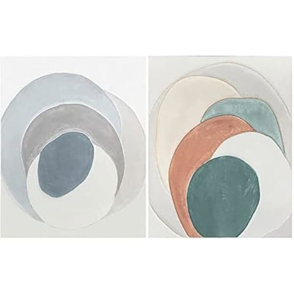 Målning - DKD HEMINNREDNING - Standardbild - Blå, Grön, Beige - 80x100 cm - Samtida
