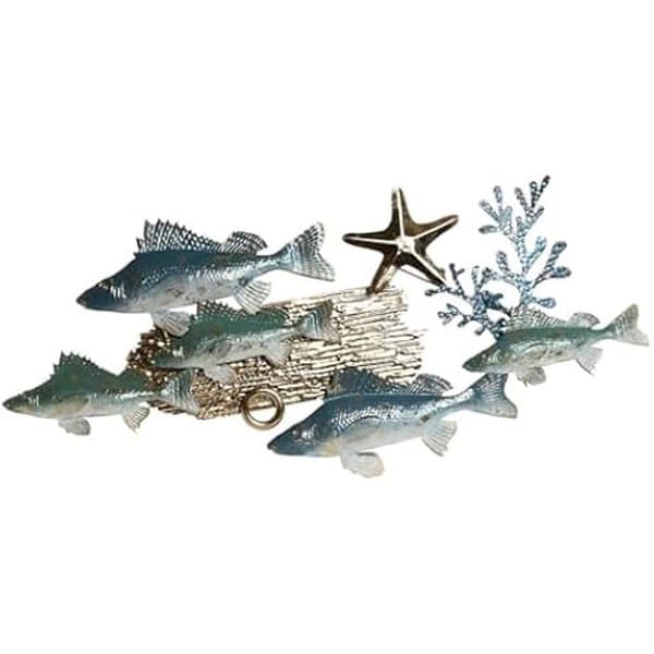 Väggdekoration - HOME ESPRIT - Fisk - Flerfärgad - 100 x 46 cm - Hängande
