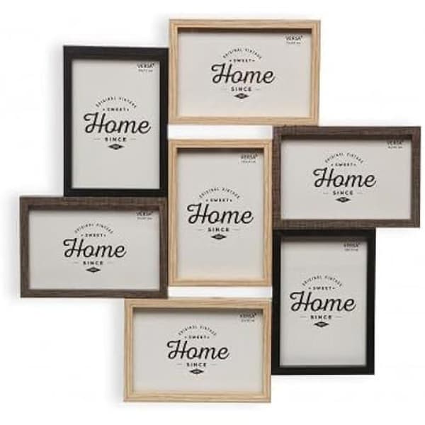 Fotoram - VERSA - NOA - 7 fönster - 10 x 15 cm - MDF trä - Samtida