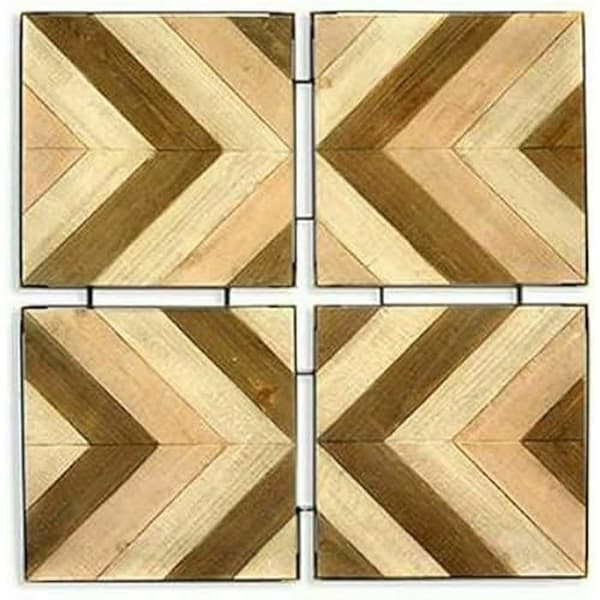 Väggdekoration - PRESENTDEKOR - Bafana - Brun Beige - 82,5 x 82,5 cm - 2 enheter
