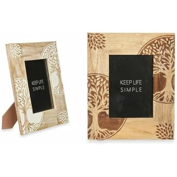 Fotoramar - PRESENTDEKOR - Set om 6 - Mangoträ - Flerfärgad - 22,3 x 28 cm
