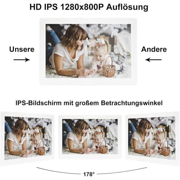 Digital fotoram 10 tum IPS 1280 x 800 - Vit - TMCC