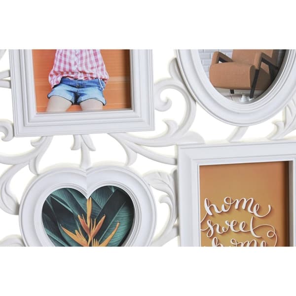 Fotoram DKD Home Decor 8 fotos Glas Vit PP (58 x 2 x 37,5 cm) (2 antal)