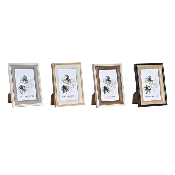 Kuvakehys DKD Home Decor Harmaa Beige Ruskea Valkoinen Trooppinen Puu MDF (15 x 1,5 x 20 cm) (4 osaa)