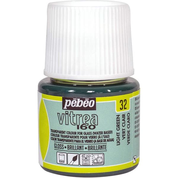 Glasfärg - PEBEO - V160 - 45 ml - Blankt effekt - Ljusgrön