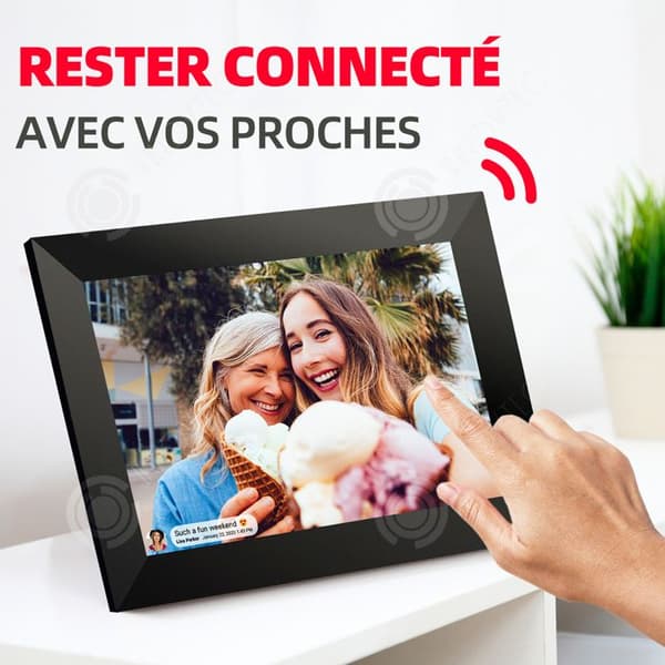 INN Digital fotoram 10,1 tum 1280x800 HD WIFI ABS flerspråkig pekskärm med 32G Space och Frameo App elektronisk fotoram