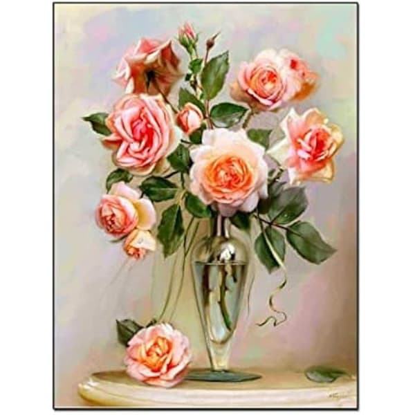 Väggmålning - ADATA - Vintage rose akvarell poster - Canvas - Väggdekoration - Vintage stil