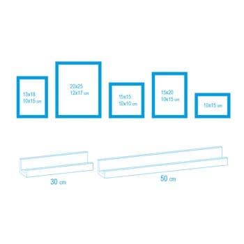 Zep Photo Frame Set EG958 Maratea 5 Pieces with 2 Wall Shelves