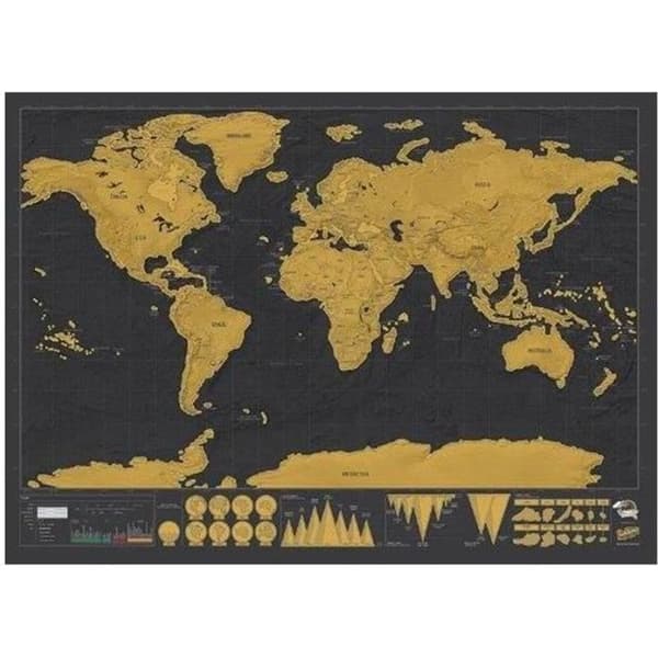 World Scratch Map Scratch Map - Svart
