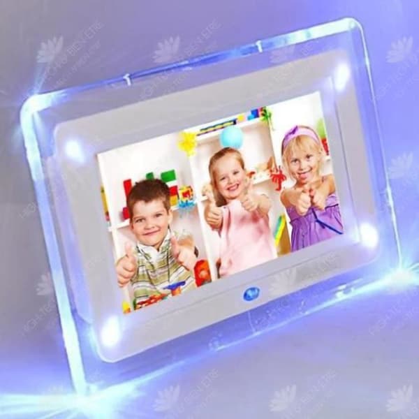 HTBE® 7-tums akryl LED-ljus fotoram kristalldekoration elektronisk fotoalbum display ram modern och vacker