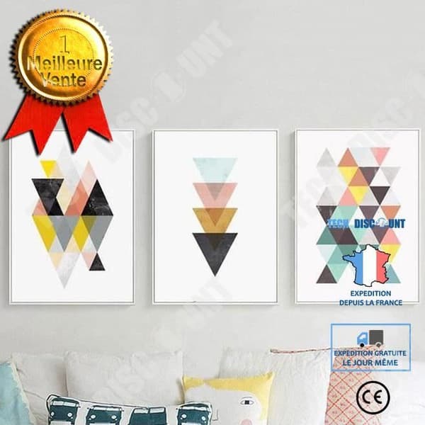 TD® 3st geometriskt affischtryck Skandinavisk dukmålning för vardagsrum Väggkonstbilder Modern heminredning utan ram