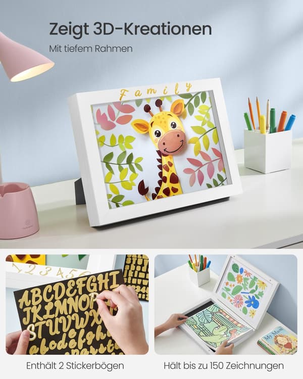 Billedramme, SONGMICS A4, 34,5 x 25,5 cm, Mat Hvid