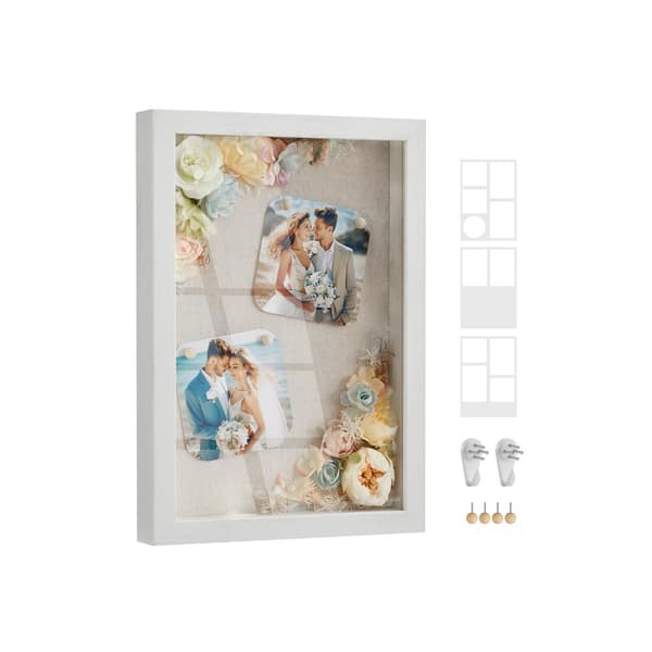 Billedramme A4, SONGMICS, 36,5x26 cm, Vintagehvid.