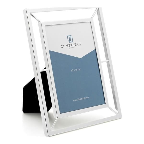 Modern silver photo frame on stand 10x15 | Size: 10x15cm | SKU: ZV7673232