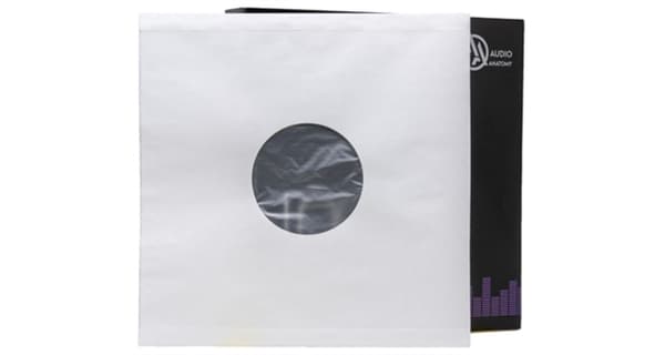 100 WHITE LP - 12 Inch Inner Sleeves Audiophile DeLuxe Poly-Lined double center hole