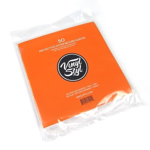 50 CLEAR SINGLE - Protective Outer 7" Record Sleeves