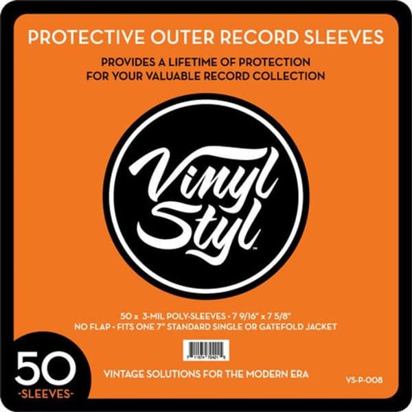50 CLEAR SINGLE - Protective Outer 7" Record Sleeves