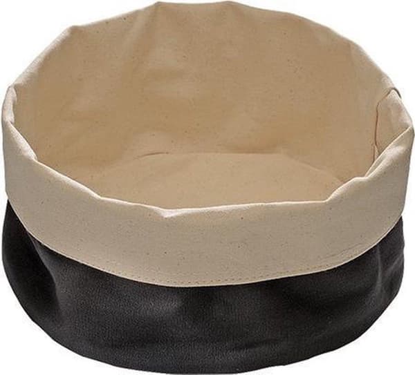Brödkorg | Bomull | Beige-svart | Rund Ø20cm