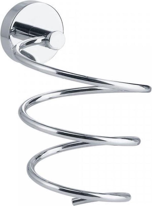 Tesa Smooz Hårtorkhållare 14x17x11cm utan borrning Självhäftande Förkromad Metallkrom