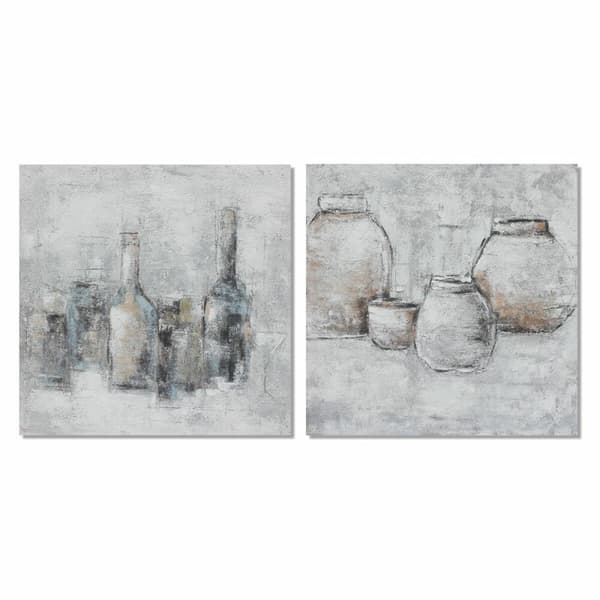 Tavla DKD Home Decor 100 x 2,8 x 100 cm Vas Traditionell (2 antal)