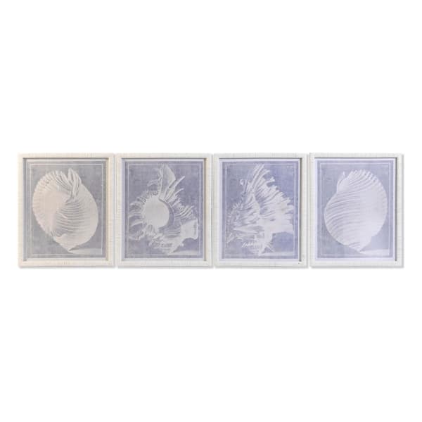 Tavla DKD Home Decor Glas Snigel 50 x 2 x 60 cm 50 x 60 x 2,5 cm (4 Delar)