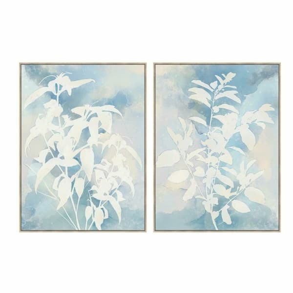 Tavla DKD Home Decor 90 x 4 x 120 cm Löv av en växt Skandinavisk (2 antal)