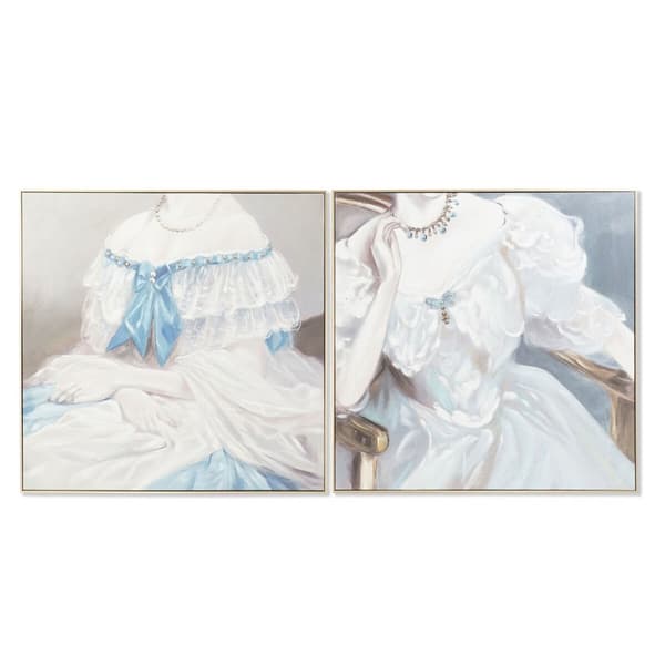 Tavla DKD Home Decor Kvinna Traditionell 102 x 4,5 x 102 cm (2 antal)