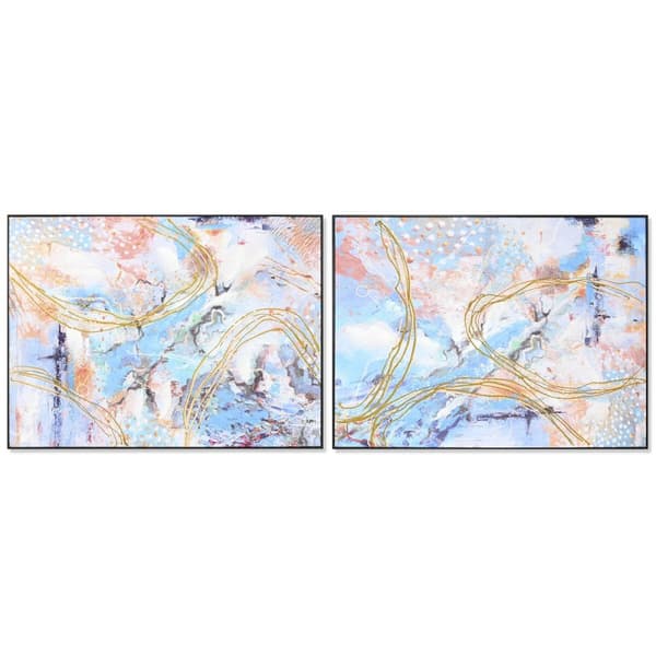Tavla DKD Home Decor 122 x 4,5 x 92 cm Abstrakt Modern (2 antal)