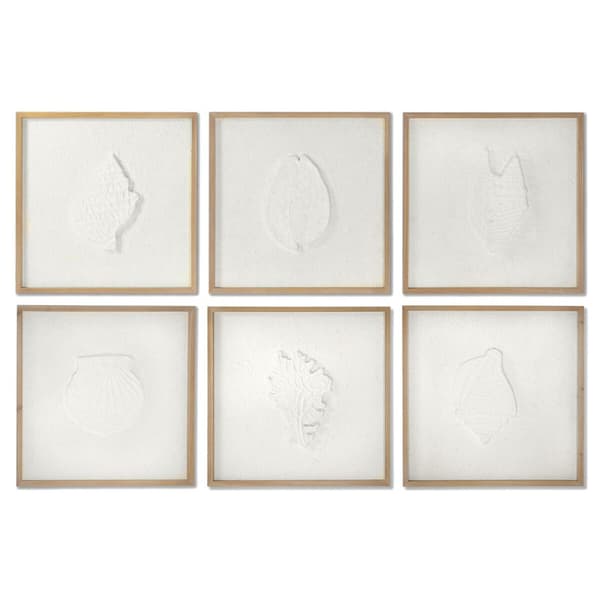 Tavla DKD Home Decor Snäckor 50 x 2 x 50 cm Medelhavs (6 Delar)