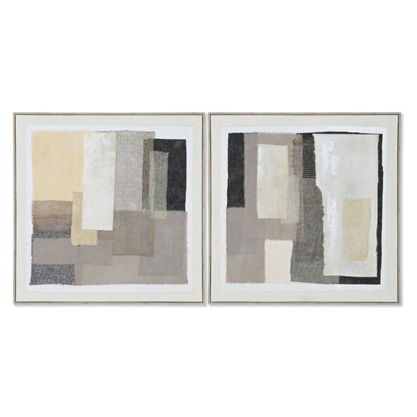 Tavla Home ESPRIT Svart Beige Abstrakt Urban 82 x 3,8 x 82 cm (2 antal)