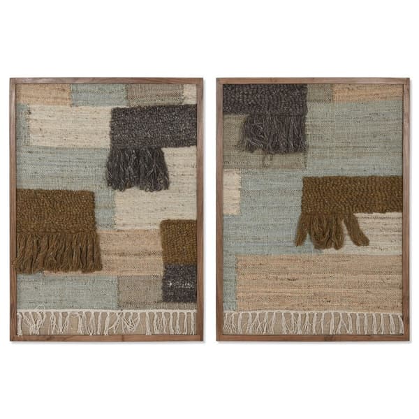 Tavla Home ESPRIT Brun Grön Abstrakt Modern 75 x 3 x 105 cm (2 antal)