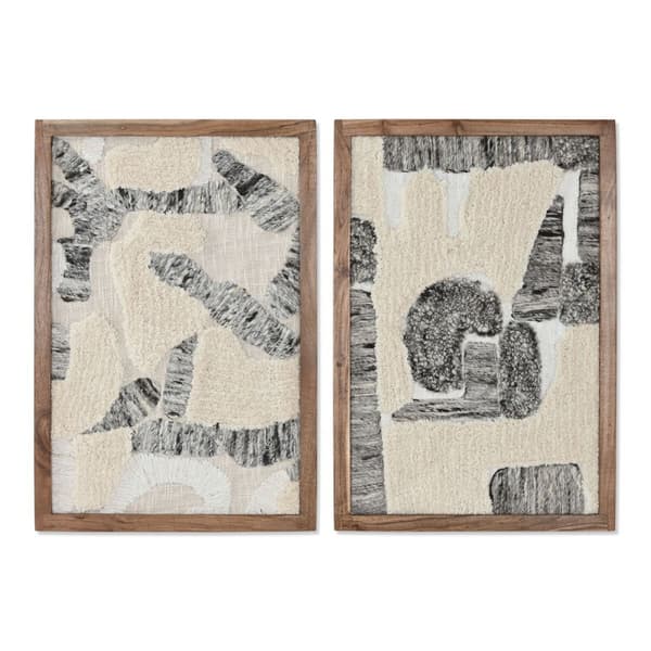 Tavla Home ESPRIT Vit Grå Abstrakt Urban 43 x 3 x 63 cm (2 antal)