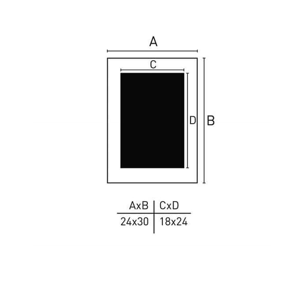 Ram 24x30 Aura vit trä + Passepartout