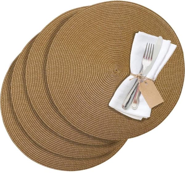 Westmark Set med 4 bordstabletter, Ø 38 cm, polypropen, ljusbrun, Saleen-kollektion: Circle