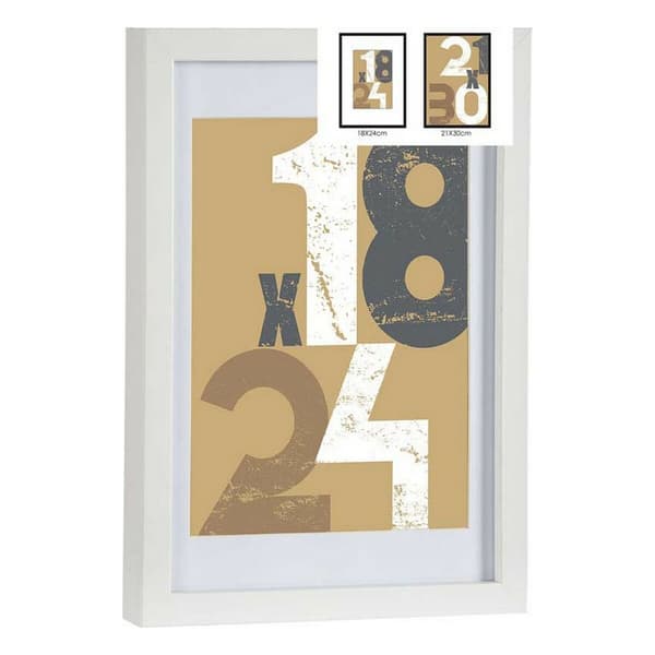 Kuvakehys 668826-WHITE Valkoinen Lasi Puu MDF (6 osaa)