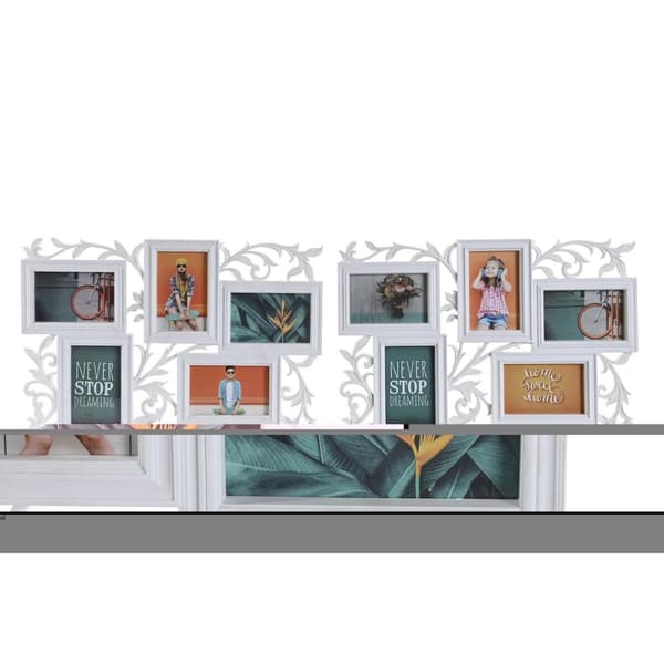 Fotoramme DKD Home Decor Krystal Hvid PP Urban (52,5 x 2 x 35 cm) (2 enheder)